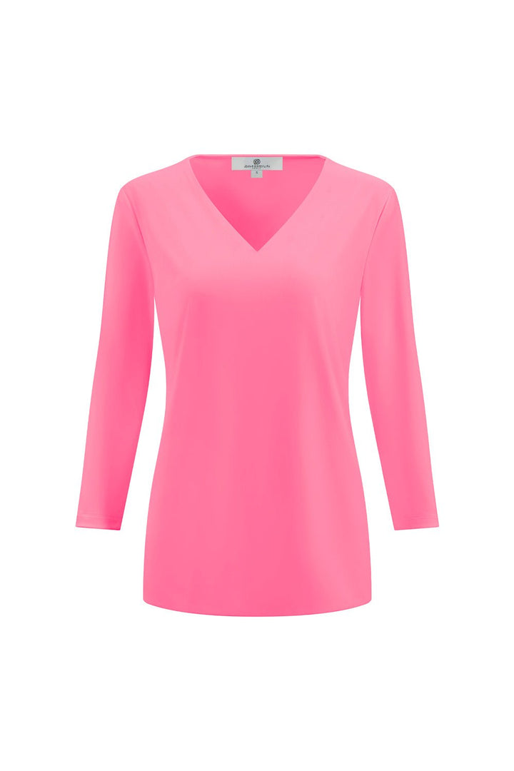 V-Neck Solid Top Lipstick APPAREL - TOP - SHIRT jeanpierreklifa.com