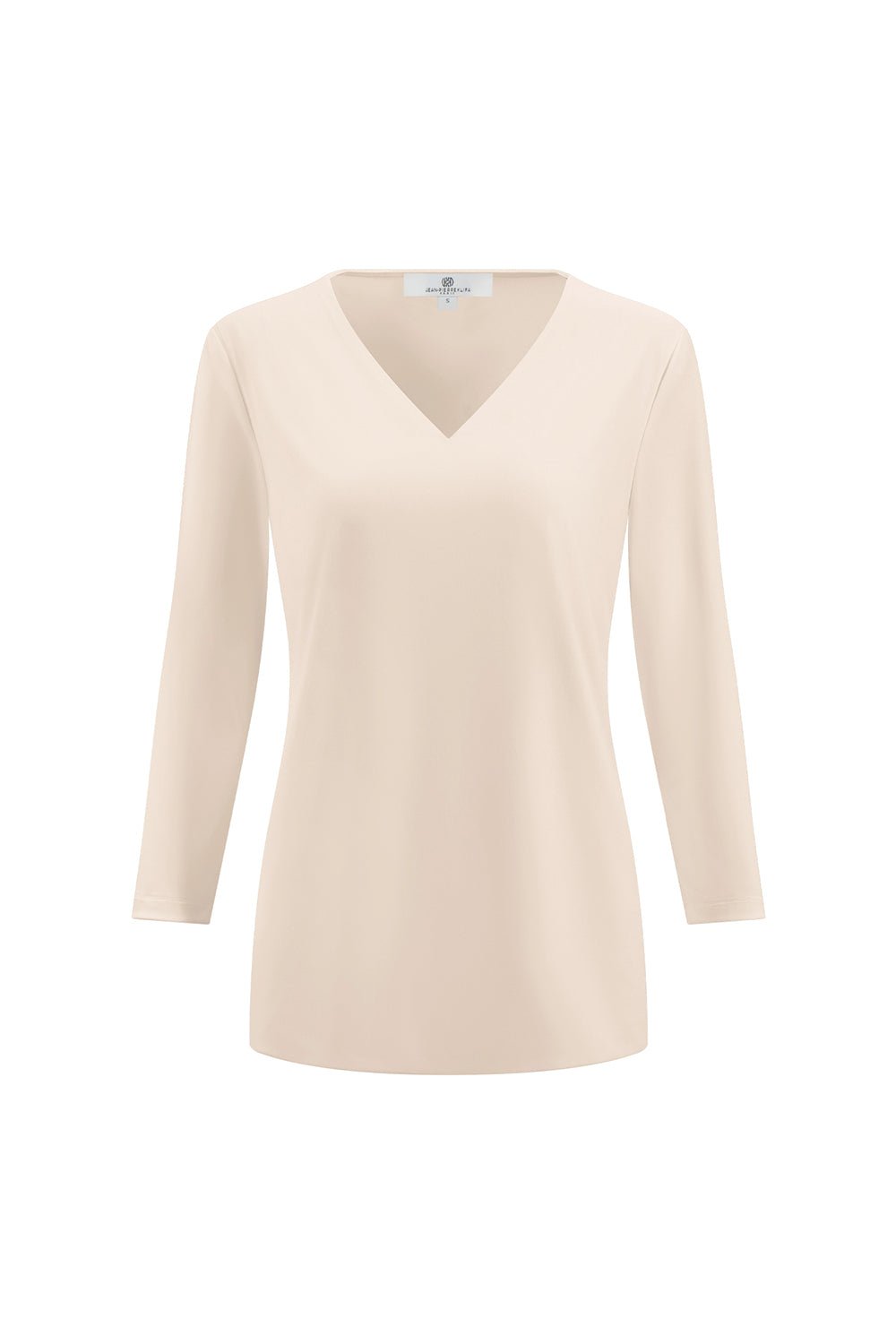 V-Neck Top Ivory APPAREL - TOP jeanpierreklifa.com