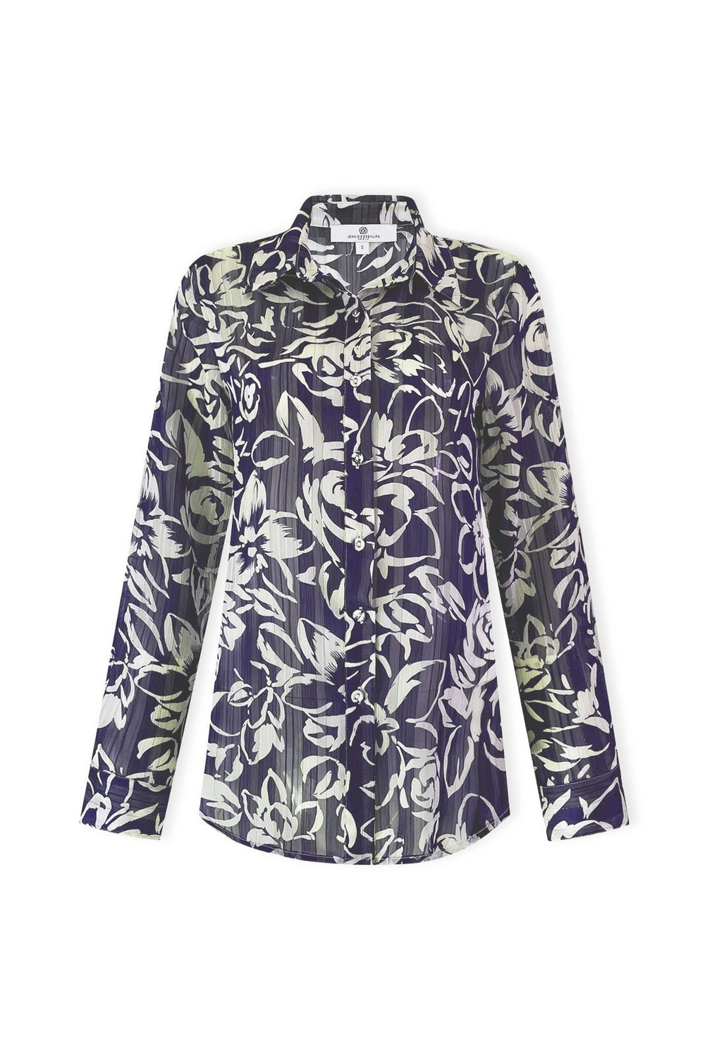 Mono Flowers Shirts Navy APPAREL - TOP - SHIRT jeanpierreklifa.com