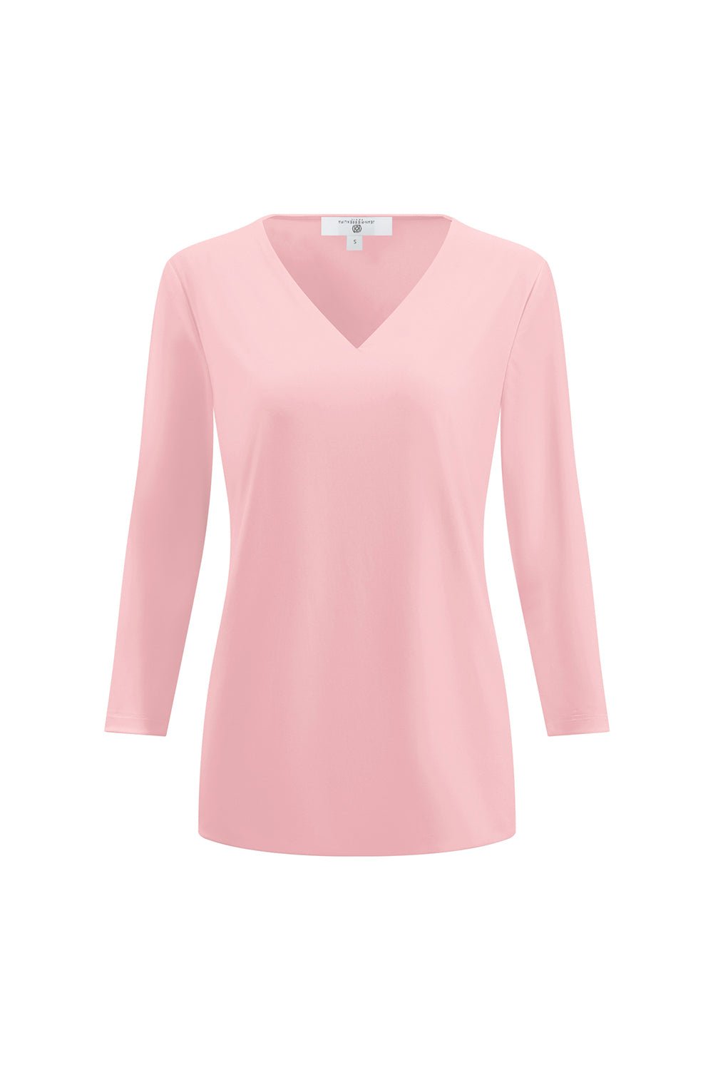 V-Neck Solid Top Rose APPAREL - TOP - SHIRT jeanpierreklifa.com