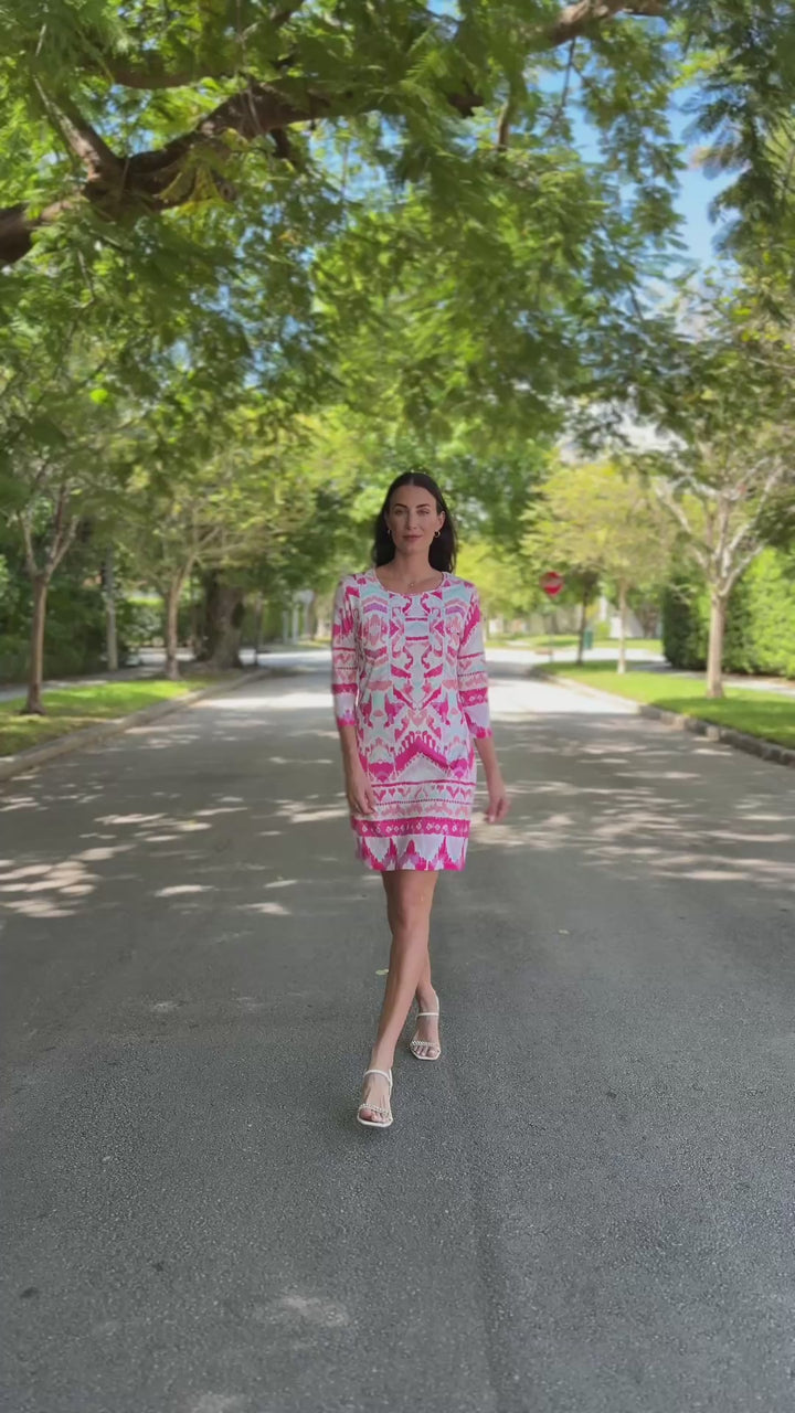 Daphne Ikat Fuchsia APPAREL - DRESS Online Exclusives