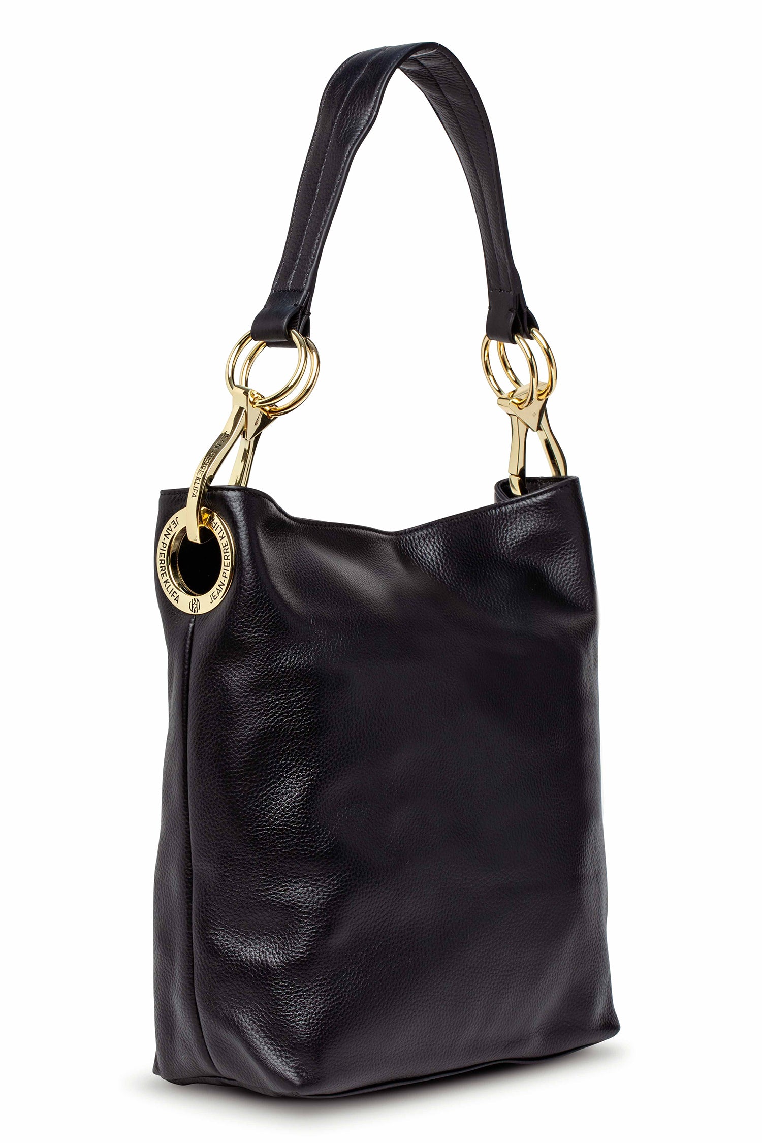 Leather Bucket Bag Black Handbag Jean-Pierre Klifa   