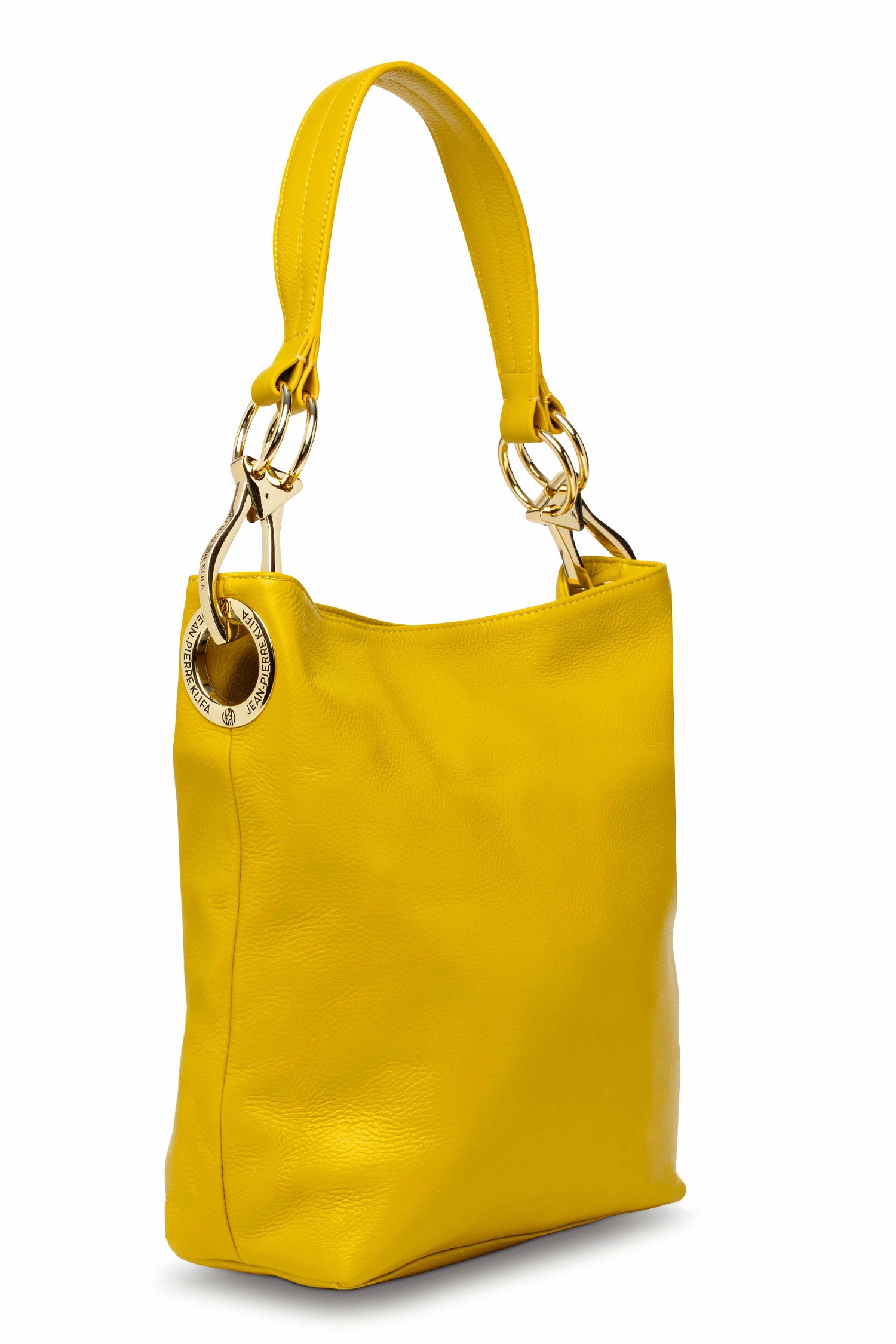 Leather Bucket Bag Mustard Handbag Jean-Pierre Klifa   