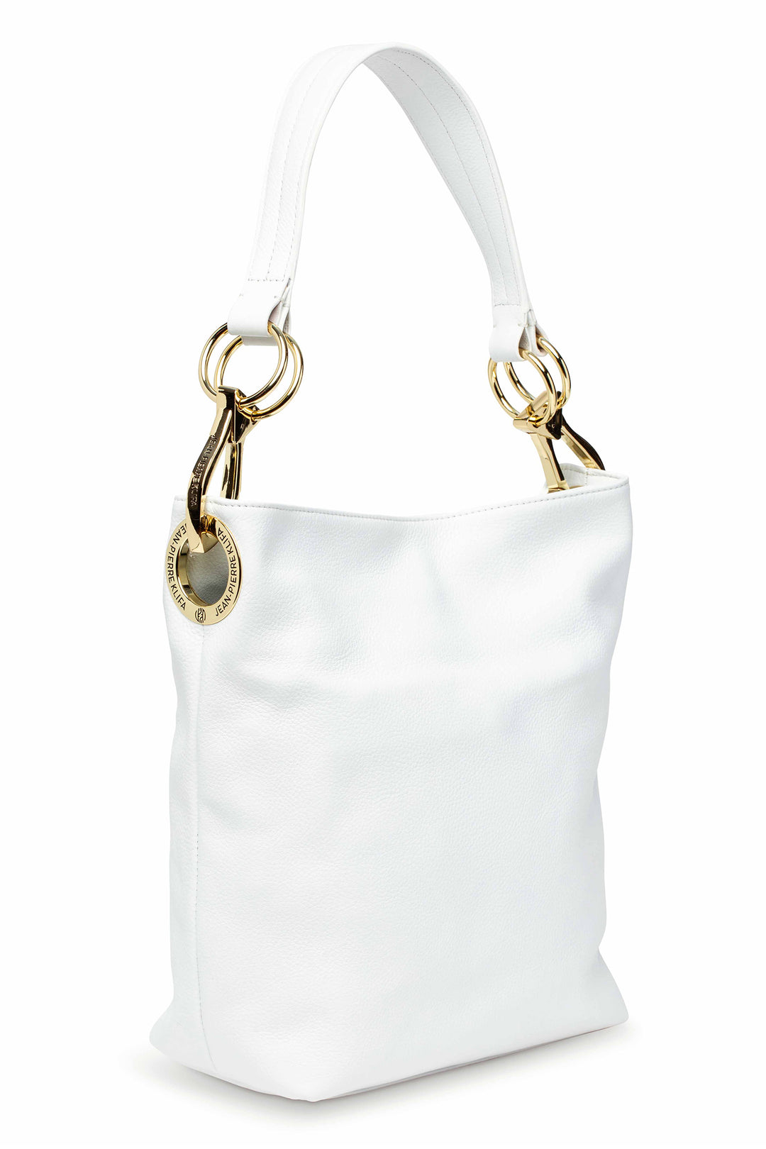 Leather Bucket Bag White Handbag Jean-Pierre Klifa   