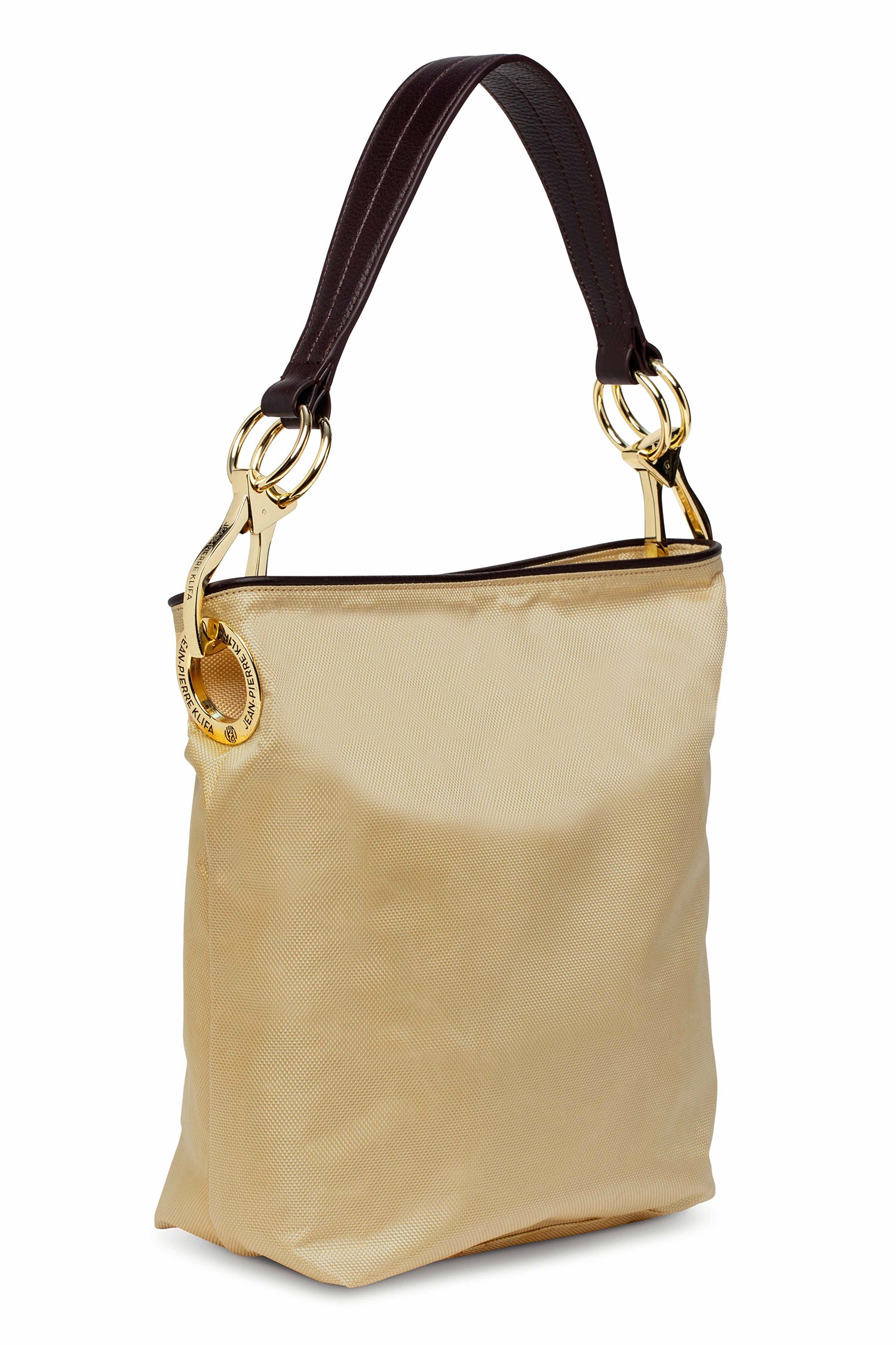 Nylon Bucket Bag Gold Handbag Jean-Pierre Klifa   