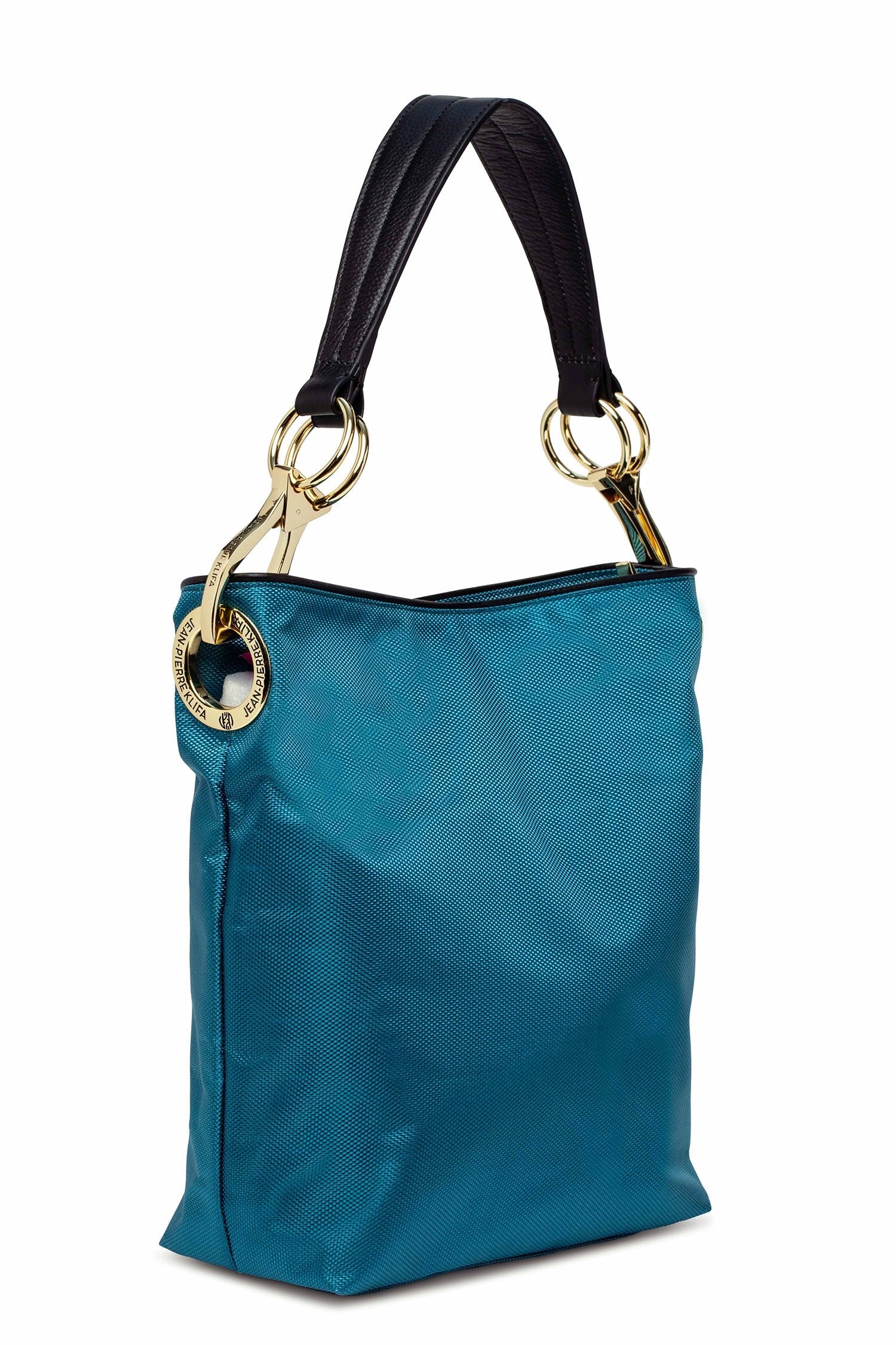 Nylon Bucket Bag Med Blue Handbag Jean-Pierre Klifa   