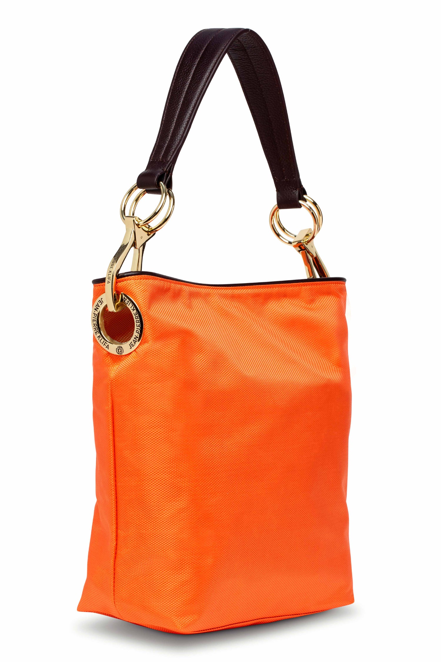 Nylon Bucket Bag Orange Handbag Jean-Pierre Klifa   