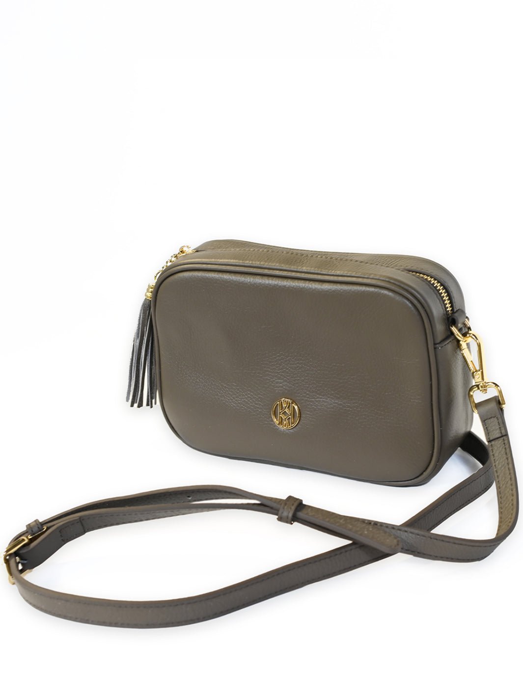 Leather Side Bag Taupe ACCESSORY - HANDBAG jeanpierreklifa.com   