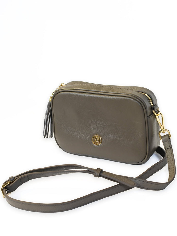 Leather Side Bag Taupe ACCESSORY - HANDBAG jeanpierreklifa.com   